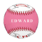 ピンク、白、青の50歳の誕生日シモダンック 野球ボール (正面)