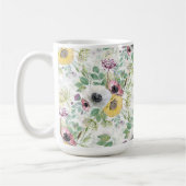 ピンク、白、黄色のアネモネ。 コーヒーマグカップ (左)