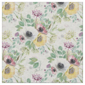 ピンク、白、黄色のアネモネ。 ファブリック (クローズアップ)