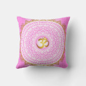 ピンク、第7チャクラ、Sahasranaの枕 クッション (裏面)