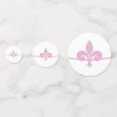 ピンク(紋章の)フラ・ダ・リウェディングシャワーテーブル紙吹雪 コンフェッティ (正面)