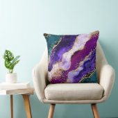 ピンク、紫とティール(緑がかった色)グリッターピーコックアゲート クッション (椅子)