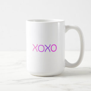 ピンク、紫とラベンダーXoxo lovely コーヒーマグカップ