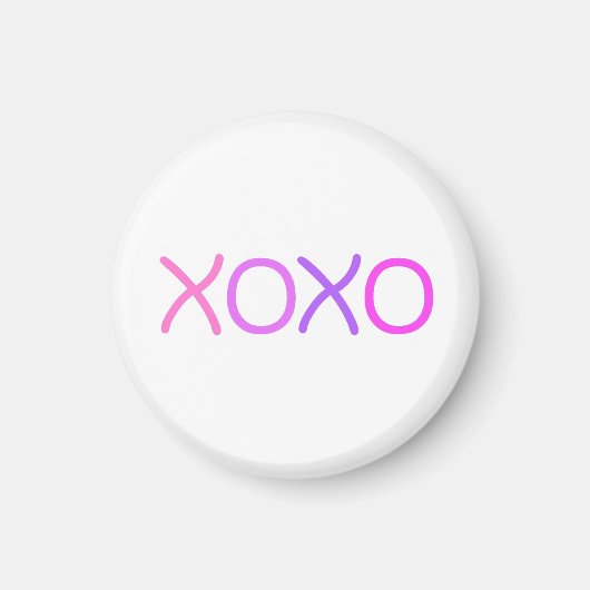 ピンク、紫とラベンダーXoxo lovely マグネット (正面)