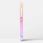 ピンク、紫と黄色のアゲート、DIYスクリプト名ブラック Case-Mate iPhoneケース (裏面 / 左)