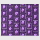 ピンク、紫の春花のフローラ四角形パターン ラッピングペーパー (フラット)