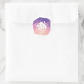 ピンク/紫の背景のタウルスの丸いシール ラウンドシール (バッグ)