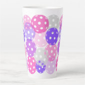 ピンク/紫ピックボールマグカップ カフェラテマグ (正面)