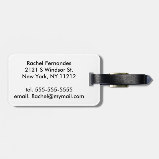 ピンク、紫色、ティール（緑がかった色）および青い水彩画の汚れ ラゲッジタグ (裏面横)