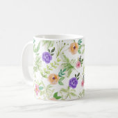 ピンク 紫色 黄色 花 フラワー コーヒーマグカップ (正面左)