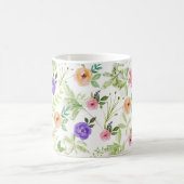 ピンク 紫色 黄色 花 フラワー コーヒーマグカップ (中央)
