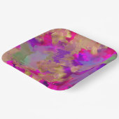 ピンク、紫、および金ゴールドの大理石紙プレート ペーパープレート (傾斜あり)