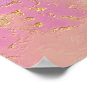 ピンク、紫、および金ゴールド抽象芸術 ポスター (角)