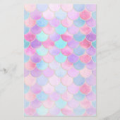 ピンク、紫、アクアマーメイドスケールパターン (正面)