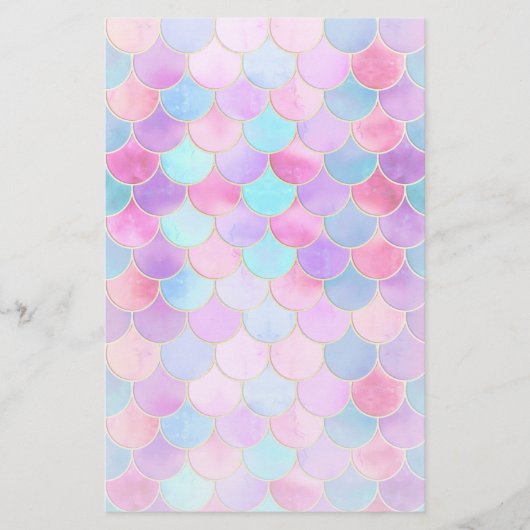 ピンク、紫、アクアマーメイドスケールパターン (正面)