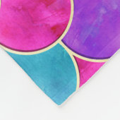 ピンク、紫、アクアマーメイドスケールパターン フリースブランケット (角)