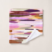 ピンク、紫、オレンジの抽象芸術 バスタオルセット (ウォッシュタオル)