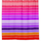 ピンク、紫、オレンジ色のシャワーカーテン シャワーカーテン (正面)