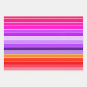 ピンク、紫、オレンジ ラッピングペーパーシート (正面)
