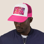 ピンク、紫、クリームの花 キャップ (インサイチュ)