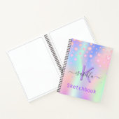 ピンク 紫 ダイヤモンド 虹色のスケッチブック 名前 ノートブック (内部)