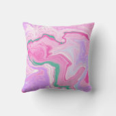 ピンク、紫、ミントグリーン大理石アート クッション (裏面)