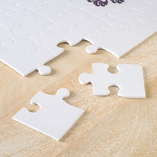 ピンク、紫、灰色、白のフラクタルアート万華鏡のように千変万化するパターン ジグソーパズル (側面)