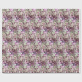 ピンク、紫、白あじさい花 – フローラ ラッピングペーパー (フラット)