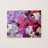 ピンク、紫、白のスイートピーの花の開花 ジグソーパズル (横)
