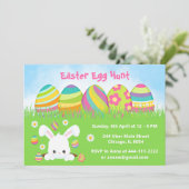 ピンク、紫、緑のイースターエッグハント 招待状 (スタンド正面)