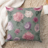 ピンク、紫、緑のフローラ クッション (ブランケット)