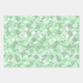 ピンク、紫、緑のモロッコクローバー ラッピングペーパーシート (正面3)