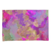 ピンク、紫、緑の大理石インクプリント枕ケース 枕カバー (正面右)