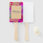 ピンク、紫、緑の大理石インク招待状 ハンドファン (正面&裏面)