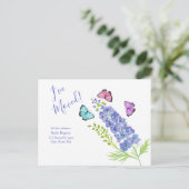 ピンク、紫、蝶デルフィニウム私が移動した 案内ポストカード (スタンド正面)