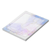 ピンク、紫、青のアルコールインクパーソナライズされた ノートパッド (回転)