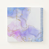 ピンク、紫、青のアルコールインクプランナー ノートブック (裏面)