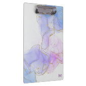 ピンク、紫、青のアルコールインク クリップボード (右)