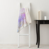 ピンク、紫、青のアルコールインク シェルパブランケット (インサイチュ)