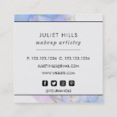 ピンク、紫、青のアルコールインク スクエア名刺 (裏面)