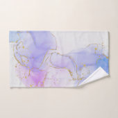 ピンク、紫、青のアルコールインク バスタオルセット (ハンドタオル)