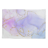 ピンク、紫、青のアルコールインク 枕カバー (裏面-左)