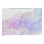 ピンク、紫、青のアルコールインク 枕カバー (正面右)