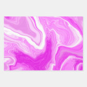 ピンク、紫、青の大理石の渦 ラッピングペーパーシート (正面)