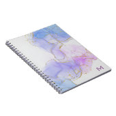 ピンク、紫、青アルコールインクフォトノートブック ノートブック (右側)