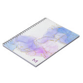 ピンク、紫、青アルコールインクフォトノートブック ノートブック (左側)