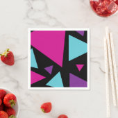 ピンク、紫、青、黒の三角形 スタンダードカクテルナプキン (インサイチュ)