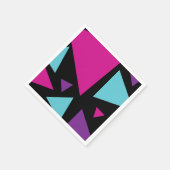 ピンク、紫、青、黒の三角形 スタンダードカクテルナプキン (角)