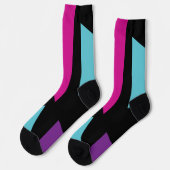 ピンク、紫、青、黒の三角形 ソックス (左)