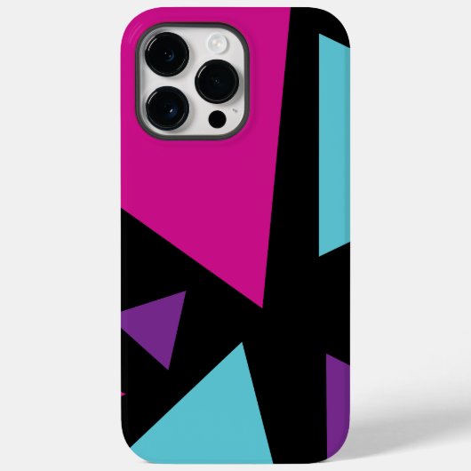 ピンク、紫、青、黒の三角形 Case-Mate iPhoneケース (裏面)